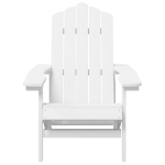 Sedia da Giardino con Tavolo Adirondack in HDPE Bianco