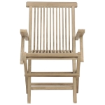 Sedie Giardino Pieghevoli 2pz Grigie 56x61x89 cm Massello Teak