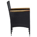 Sedie da Pranzo per Giardino 2 pz in Polyrattan Nero