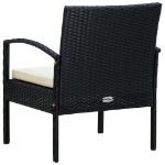 Sedia da Giardino con Cuscino in Polyrattan Nero