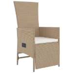 Set da Pranzo da Giardino 11 pz con Cuscini Beige in Polyrattan