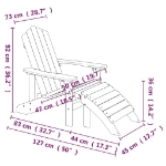 Sedie da Giardino Adirondack 2 pz con Poggiapiedi HDPE Marrone