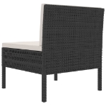 Sedie da Giardino 3 pz con Cuscini in Polyrattan Nere