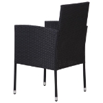 Sedie da Giardino Set 4 pz in Polyrattan Nero