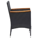 Sedie da Pranzo per Giardino 4 pz in Polyrattan Nero