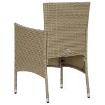 Sedie da Pranzo per Giardino 2 pz in Polyrattan Beige