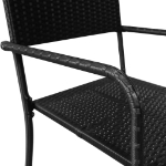 Sedie da Pranzo da Esterni 4 pz in Polyrattan Nero