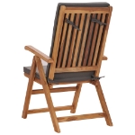 Sedie da Giardino con Cuscini 2 pz Legno di Teak Grigio