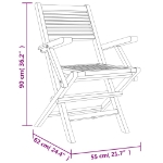 Sedie da Giardino Pieghevoli 6pz 55x62x90cm Legno Massello Teak