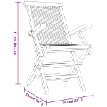 Sedie Giardino Pieghevoli 6pz Grigie 56x61x89 cm Massello Teak