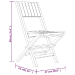 Sedie da Giardino Pieghevoli 4pz 47x61x90cm Legno Massello Teak