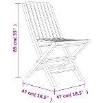 Sedie da Giardino Pieghevoli 4pz 47x47x89cm Legno Massello Teak