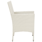 Sedie da Giardino con Cuscini 2 pz in Polyrattan Bianche