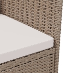 Sedie da Giardino con Cuscini 2 pz in Polyrattan Beige