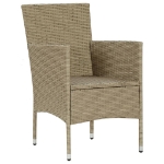 Sedie da Pranzo per Giardino 4 pz in Polyrattan Beige