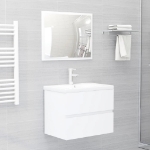 Set Mobili da Bagno 2 pz Bianco in Truciolato