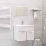 Set Mobili da Bagno 2 pz Bianco in Truciolato