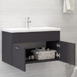 Mobile Sottolavabo Grigio 80x38,5x46 cm in Truciolato