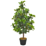 Albero di Alloro Artificiale con Vaso Verde 90 cm