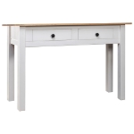 Tavolo Consolle Bianco 110x40x72 cm Legno Massello Pino Panama