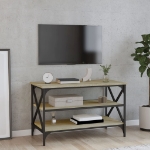 Mobile Porta TV Rovere Sonoma 80x40x50 cm in Legno Multistrato