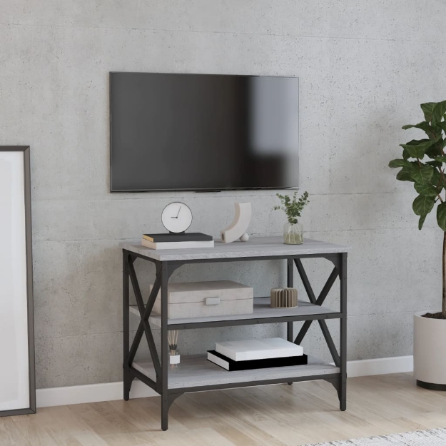 Mobile Porta TV Grigio Sonoma 60x40x50 cm in Legno Multistrato