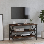 Mobile Porta TV Rovere Fumo 80x40x50 cm in Legno Multistrato