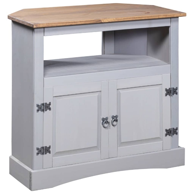 Tavolo Console in Pino Messicano Corona Grigio 80x43x78 cm