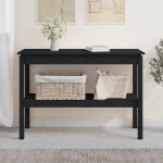 Tavolo Consolle Nero 110x40x75 cm in Legno Massello di Pino