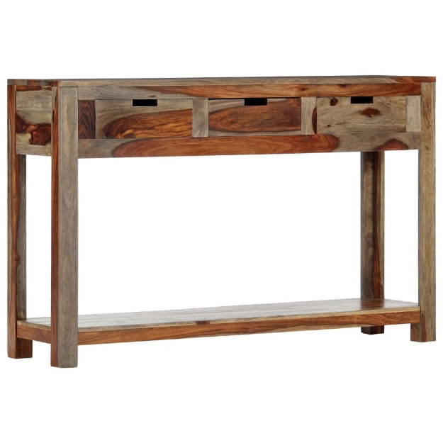 Tavolo Consolle con 3 Cassetti 120x30x75 cm Legno di Sheesham