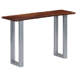 Tavolo Consolle 115x35x76 cm Legno Massello d'Acacia e Ferro