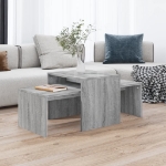 Set di Tavolini Grigio Sonoma 100x48x40 cm Legno Multistrato