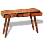 Tavolo Consolle con 3 Cassetti 76 cm Legno Massello di Sheesham