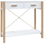 Tavolino Consolle Bianco 82x38x75 cm in Legno Multistrato