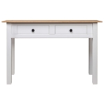 Tavolo Consolle Bianco 110x40x72 cm Legno Massello Pino Panama