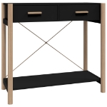 Tavolino Consolle Nero 82x38x75 cm in Legno Multistrato