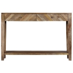 Tavolo Consolle in Legno Massello di Mango 118x30x80 cm