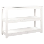 Tavolo Consolle Bianco 110x40x74 cm in Legno Massello di Pino