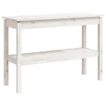 Tavolo Consolle Bianco 110x40x75 cm in Legno Massello di Pino