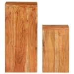 Tavolini Laterali 2 pz in Legno Massello di Acacia