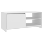 Tavolino da Salotto Bianco 102x50x45 cm Legno Multistrato