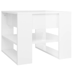 Tavolino Salotto Bianco Lucido 55,5x55x45 cm Legno Multistrato