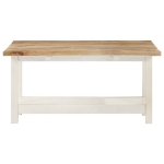 Tavolino Estensibile Bianco 90x(45-90)x45 cm in Legno di Mango