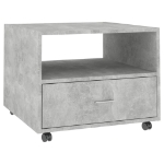 Tavolino Salotto Grigio Cemento 55x55x40 cm Legno Multistrato