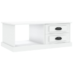 Tavolino da Salotto Bianco 90x50x35 cm in Legno Multistrato