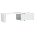 Tavolino Salotto Bianco Lucido 150x50x35 cm Legno Multistrato