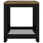 Tavolino Marrone Scuro e Nero 40x40x45 cm MDF e Ferro