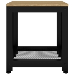 Tavolino Marrone Chiaro e Nero 40x40x45 cm MDF e Ferro