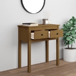 Tavolo Consolle Miele 70x35x75 cm in Legno Massello di Pino