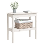 Tavolo Consolle Bianco 80x40x75 cm in Legno Massello di Pino